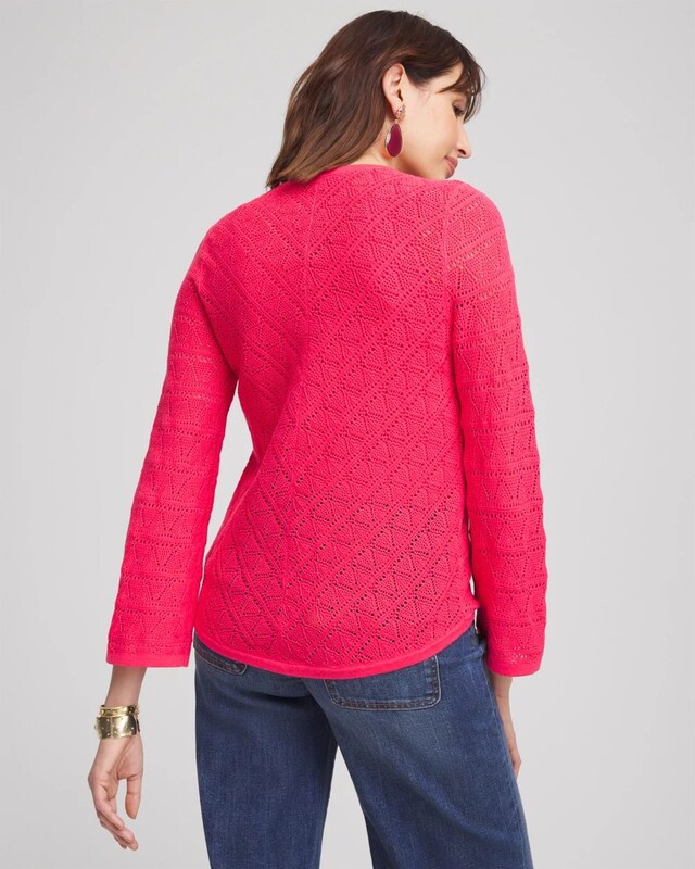 Cashmere-Blend Pointelle Pullover Sweater - image 3